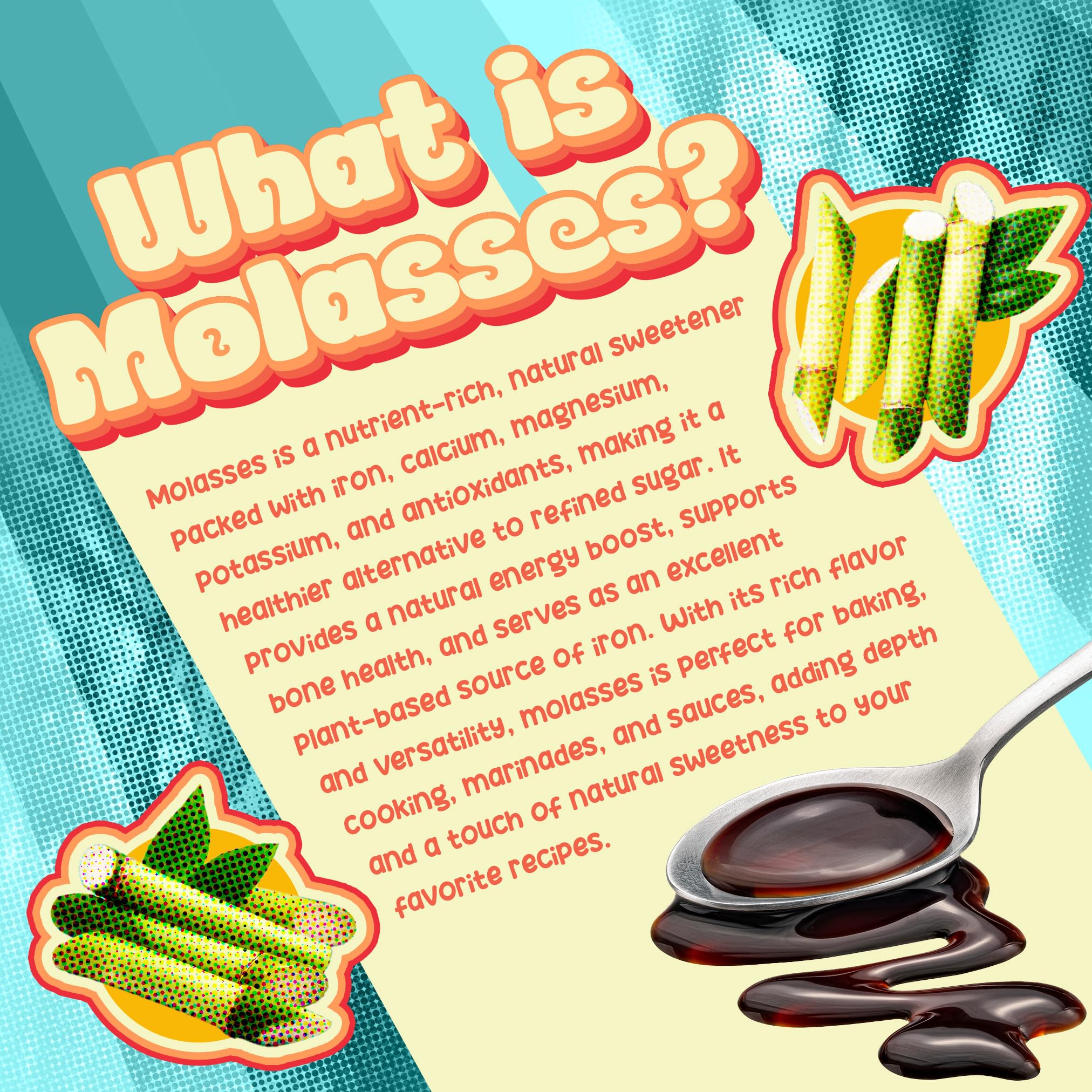 Better Than Honey label ingredient panel highlighting 100% pure molasses