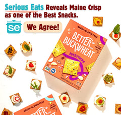 Better With Buckwheat cracker in hand showing portion size and convenient grab‑and‑go benefit