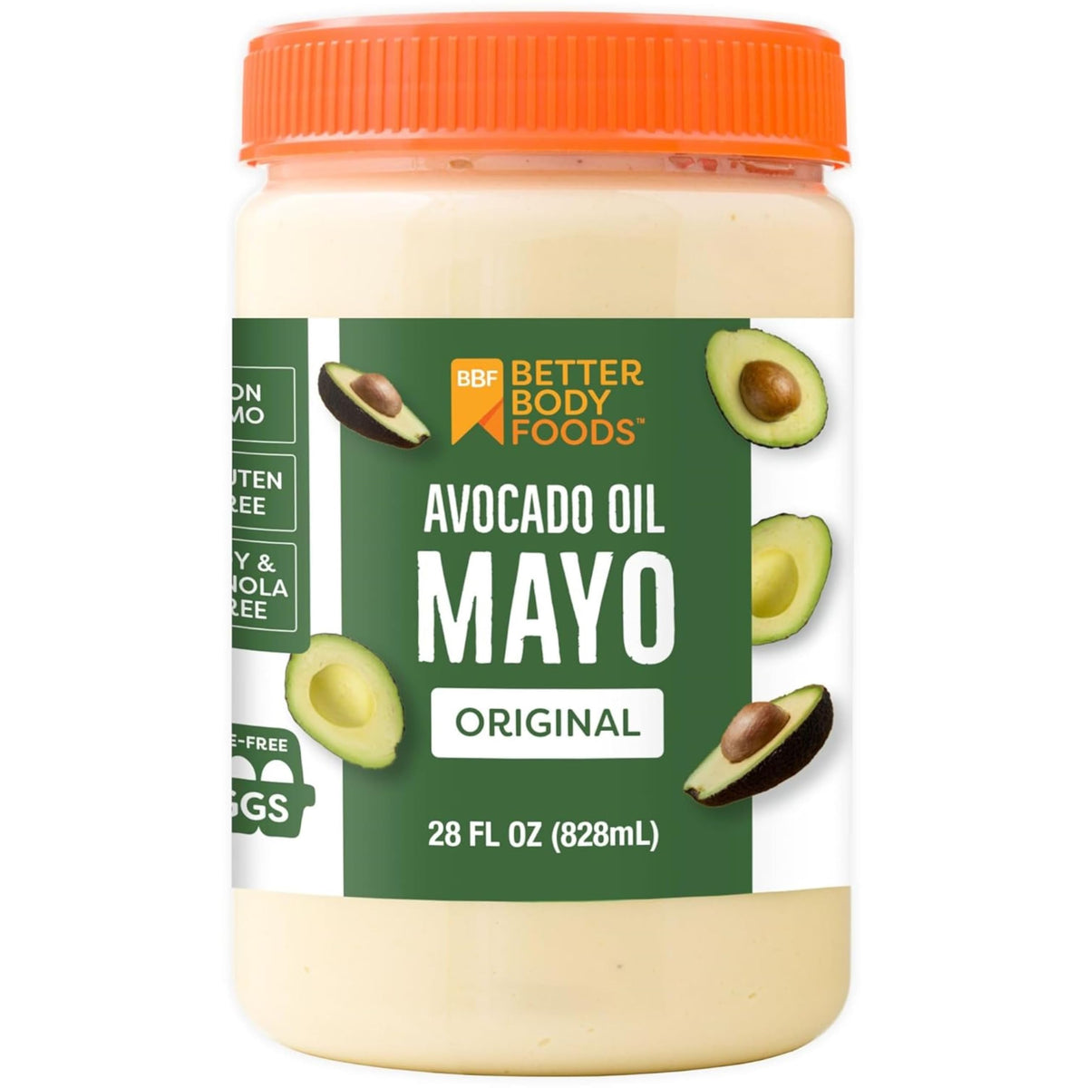 BetterBody Foods front jar view showing label and 28 oz size benefit