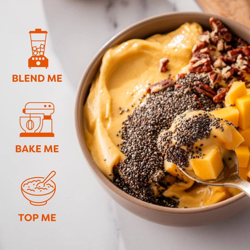 BetterBody Foods chia sprinkled on oatmeal for texture and omega-3s