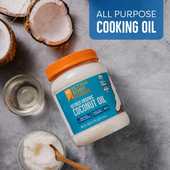 BetterBody Foods jar open showing smooth oil texture for easy use