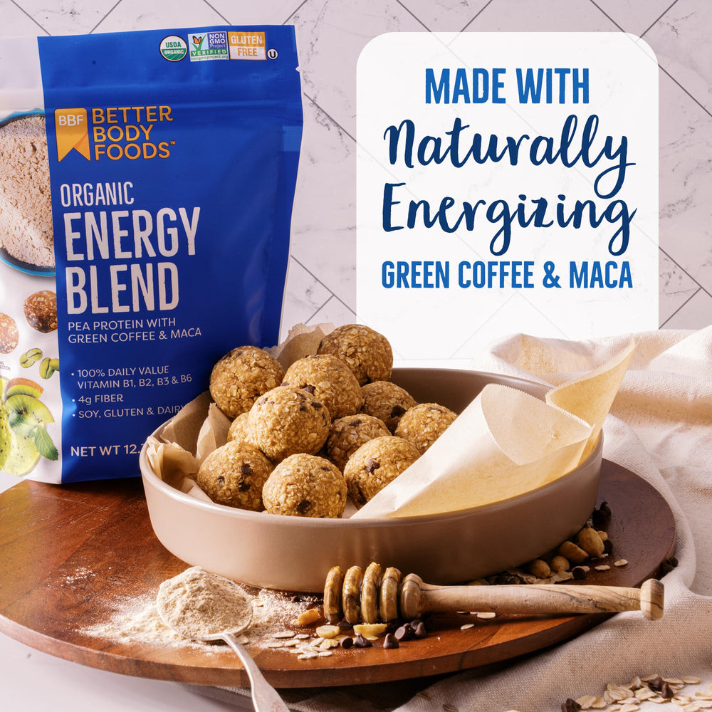 BetterBody Foods label close up listing organic ingredients and nutrition benefits