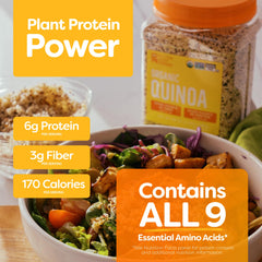 BetterBody Foods close-up of quinoa texture highlighting nutty grains