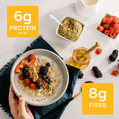 Spoon scooping BetterBody Foods seeds illustrating easy portioning and recipe boost