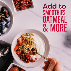 BetterBody Foods blended smoothie bowl showcasing vivid color and convenient use