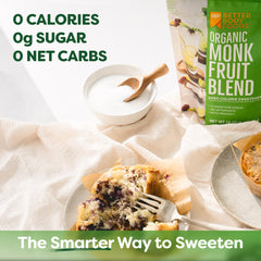 BetterBody Foods spoonful of sweetener illustrating scoopable, sugar-like texture