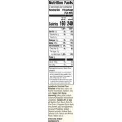 Betty Crocker close-up label of mix showcasing ingredients and baking directions