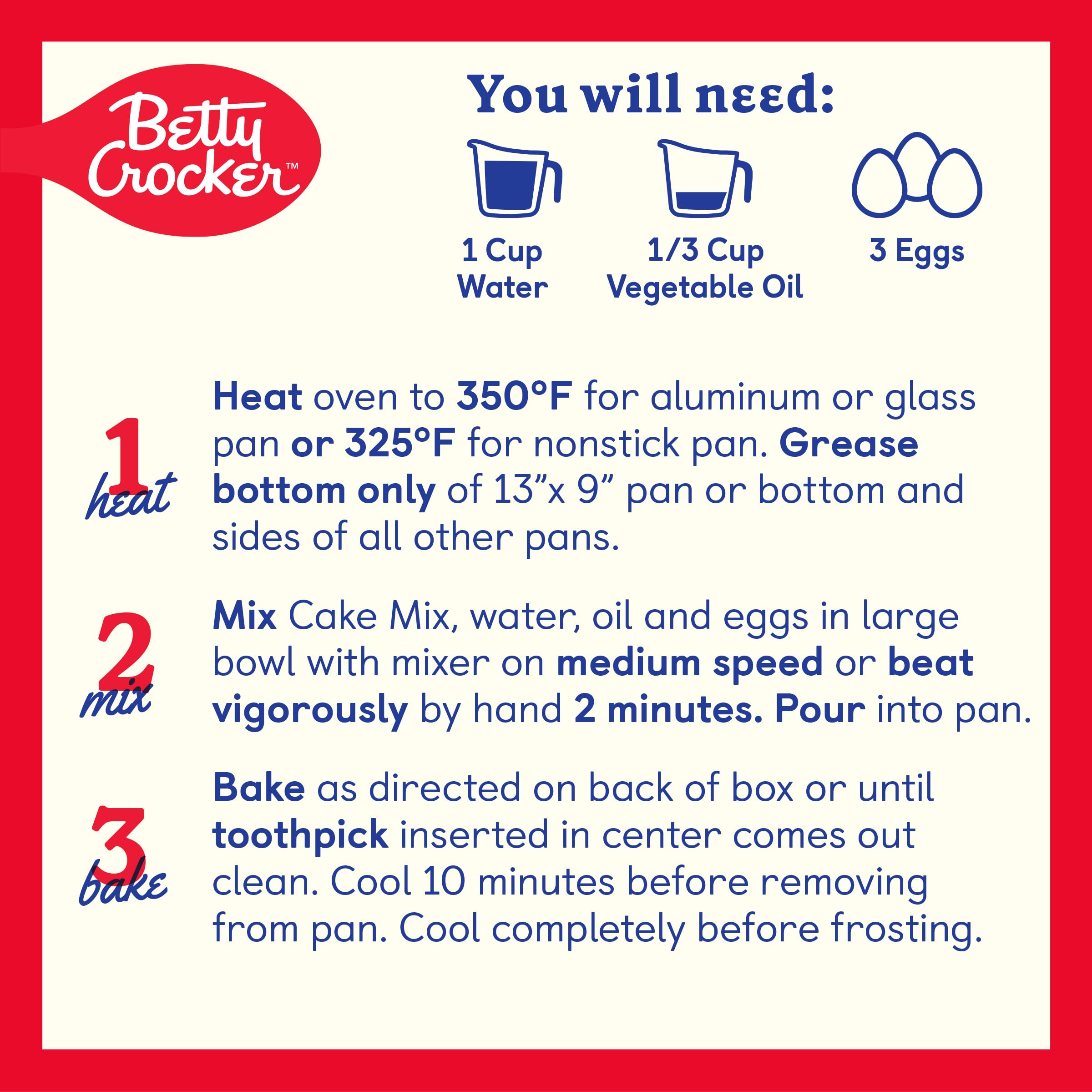 Betty Crocker box next to ruler for size and quantity clarity
