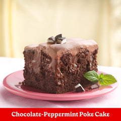 Close-up of a moist Betty Crocker cake slice showing fudgy texture and indulgence