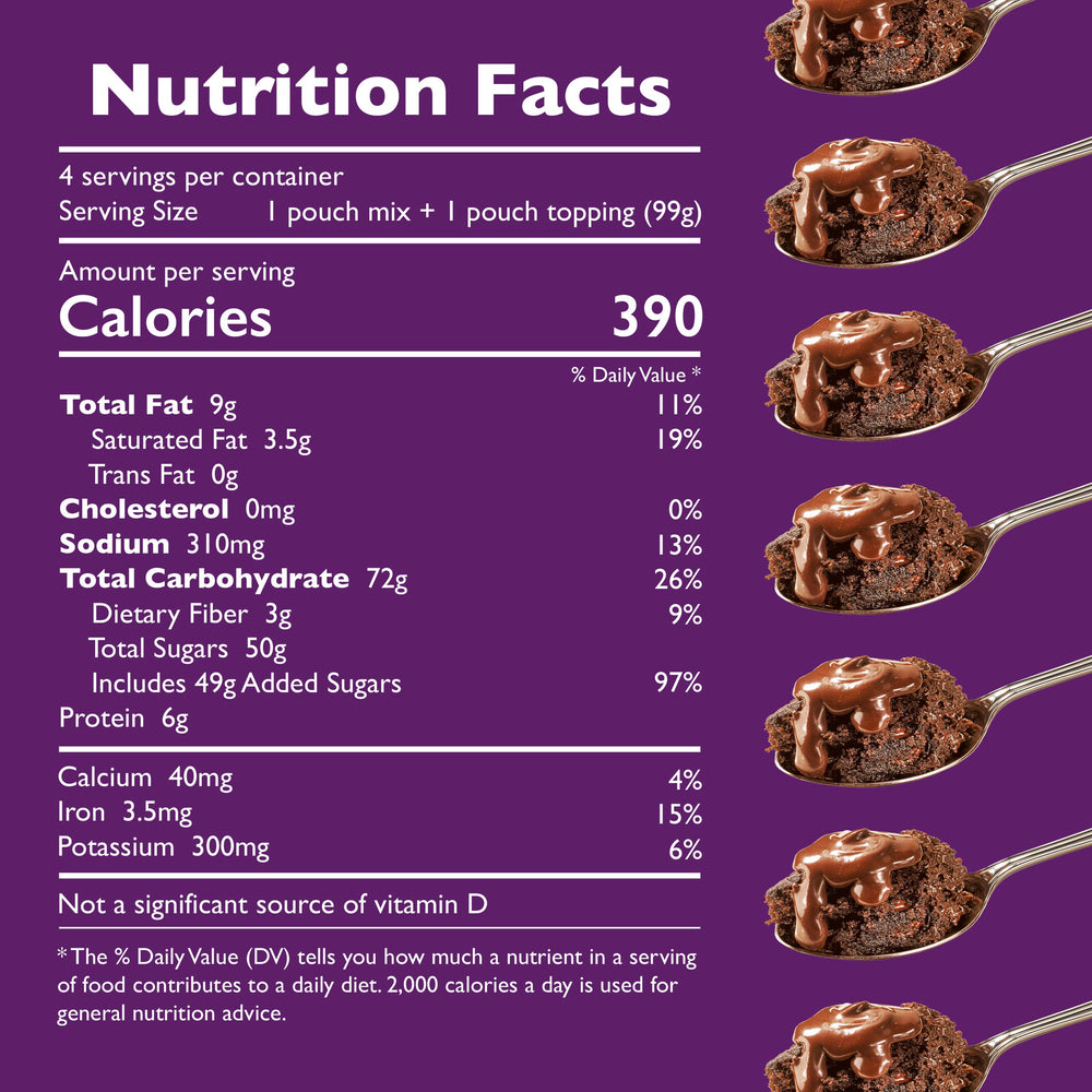 Betty Crocker close-up of fudge topping adding rich glossy texture and flavor