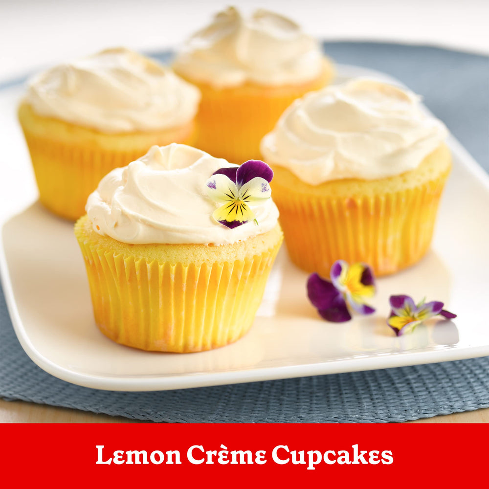 Betty Crocker used to decorate cupcakes in a kitchen setting, quick festive results