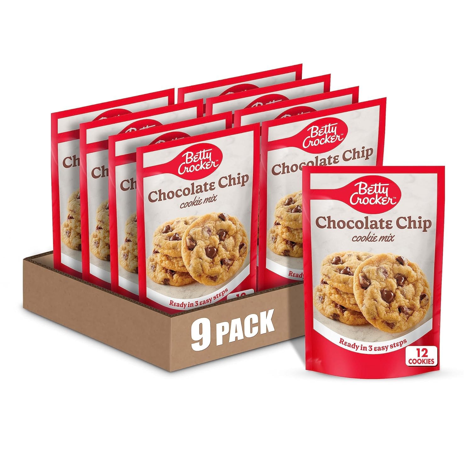Betty Crocker front packaging showing 9-pack and baking convenience
