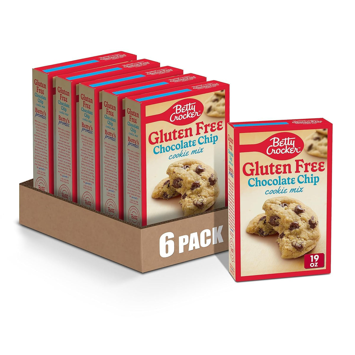 Betty Crocker front packaging showing gluten free label and clear product name benefit convenience
