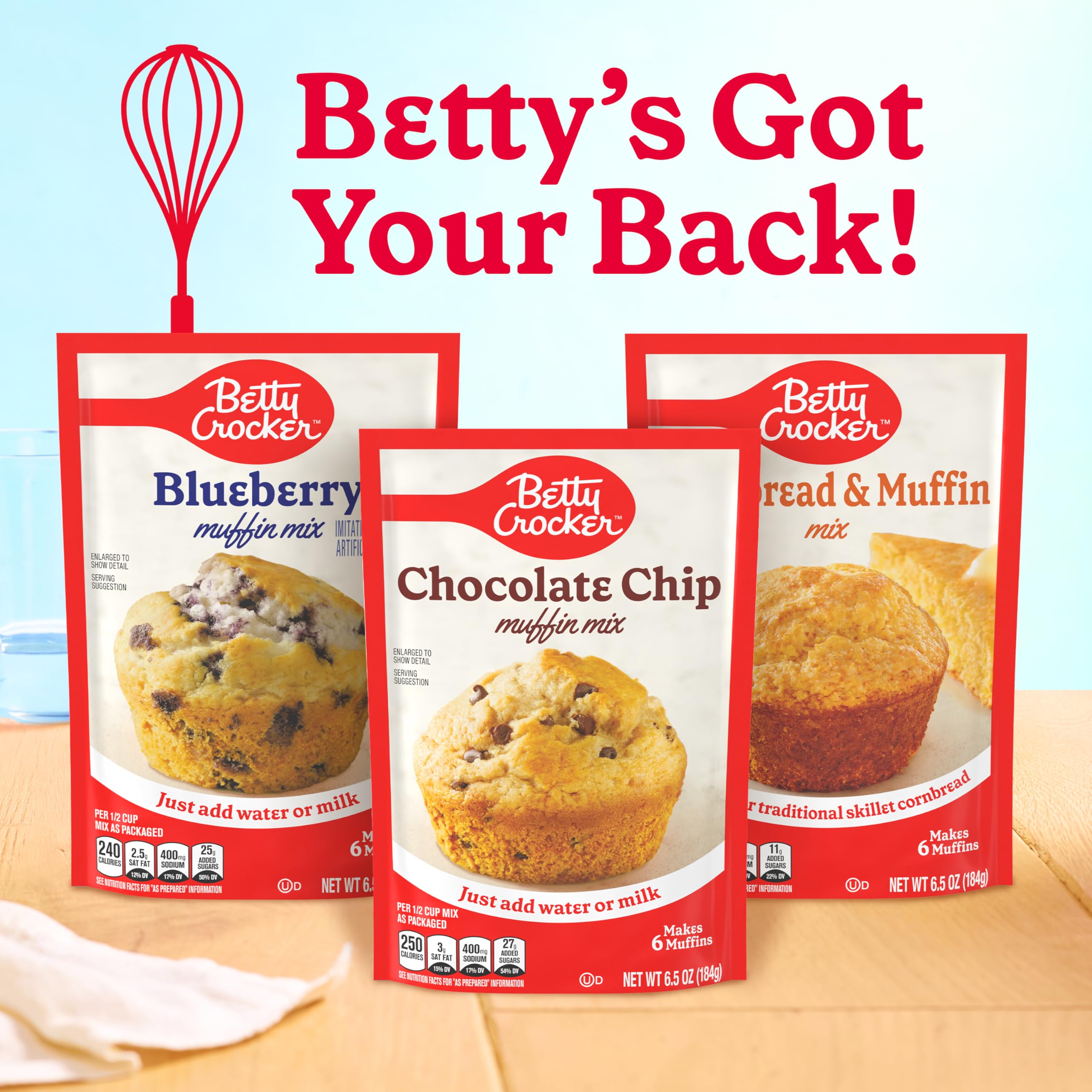 frozen muffins from Betty Crocker mix being reheated illustrating make-ahead ease