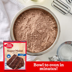 Betty Crocker prepared chocolate fudge cake on plate ready to serve for gatherings
