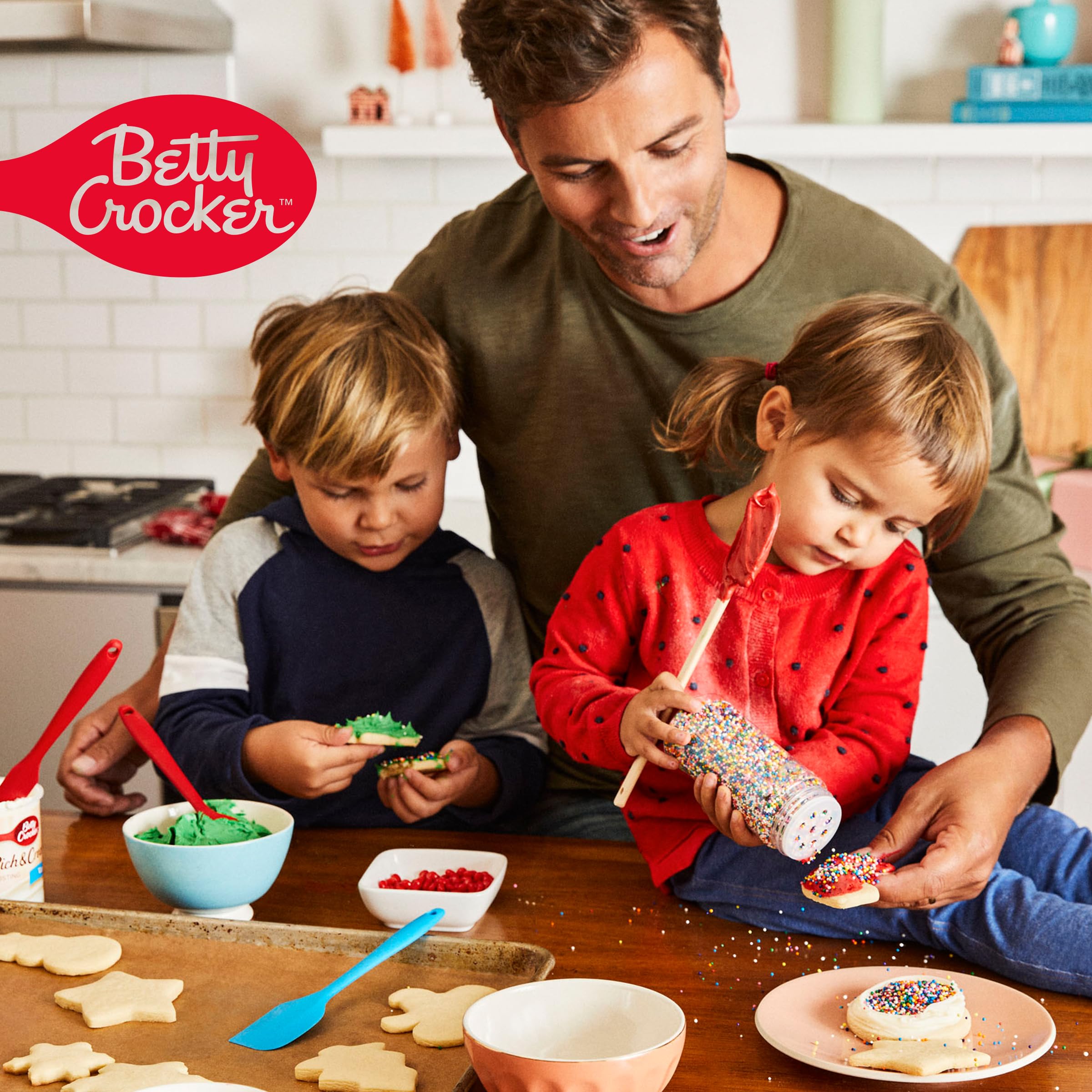 Hand holding Betty Crocker box to show scale and portion packing usefulness