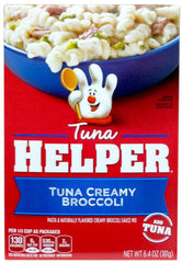 Betty Crocker front packaging showing Tuna Creamy Broccoli mix and pantry-ready convenience