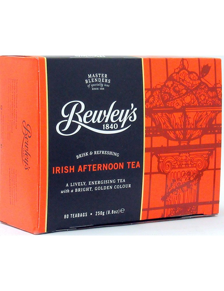 Bewley's front packaging showing 80-count teabags and bright golden infusion benefit