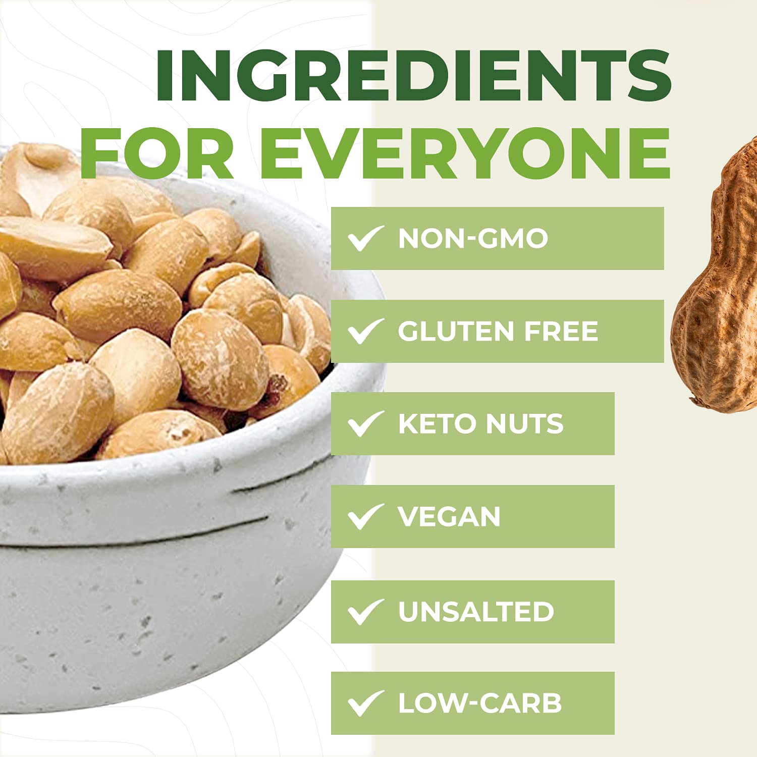 Beyond Nature bag open and pouring peanuts out for easy serving