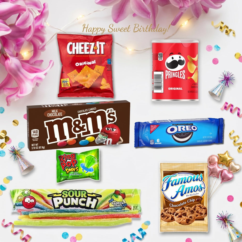 Beyond The Box overhead view of snacks arranged, shows variety and balance