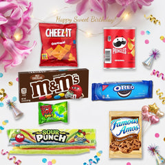 Beyond The Box overhead view of snacks arranged, shows variety and balance