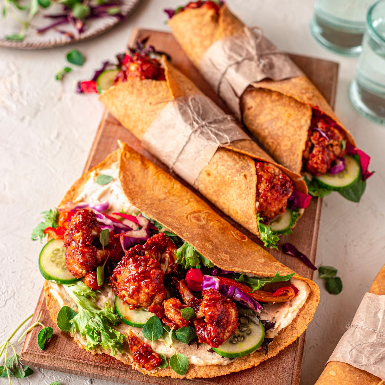 BFree wrap plated with salad highlighting meal versatility benefit