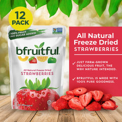 bfruitful close-up of crisp freeze-dried strawberry slices highlighting natural texture and color
