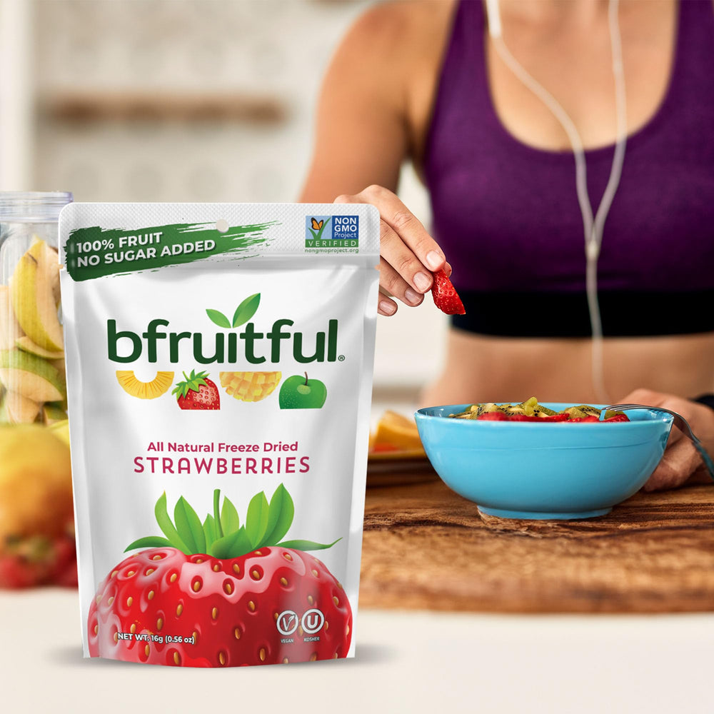bfruitful single-serve pouch in a backpack pocket ideal for hiking and outdoor energy