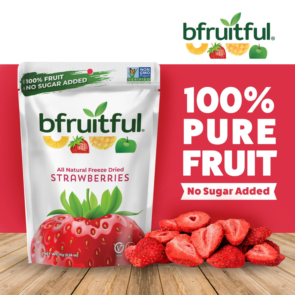 bfruitful opened pouch with visible chips, easy grab-and-go serving for snacks