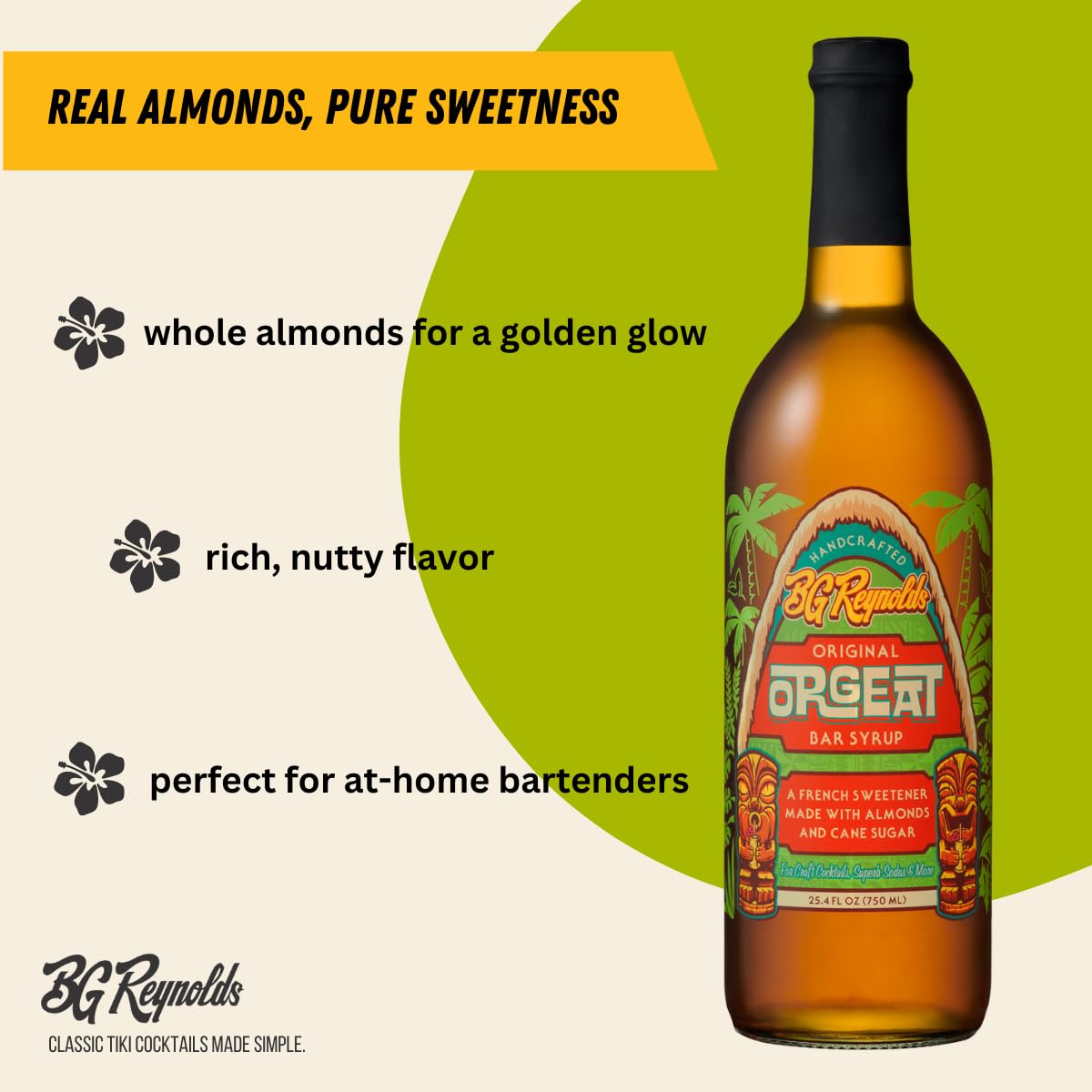 BG Reynolds label close-up highlighting ingredients and small-batch claim