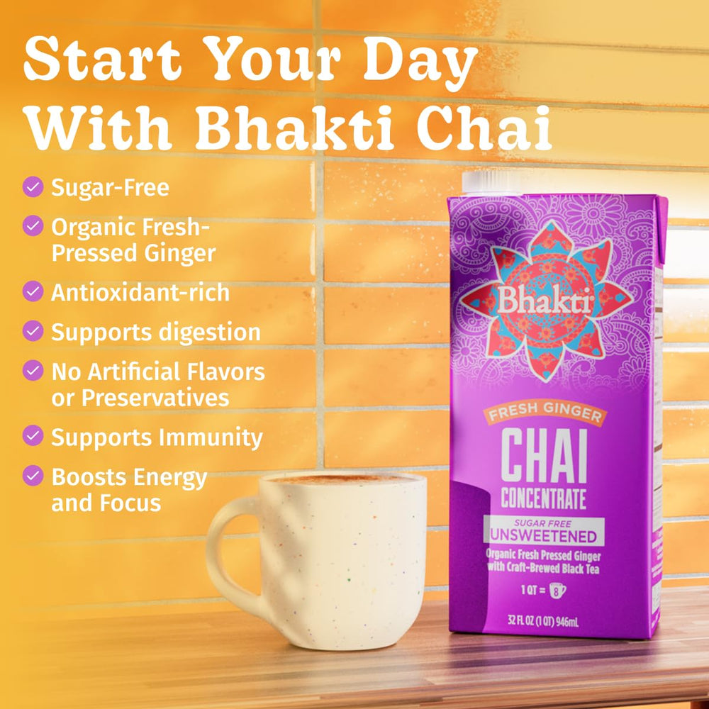 Bhakti close-up of tea and spices highlighting organic ingredients and robust flavor