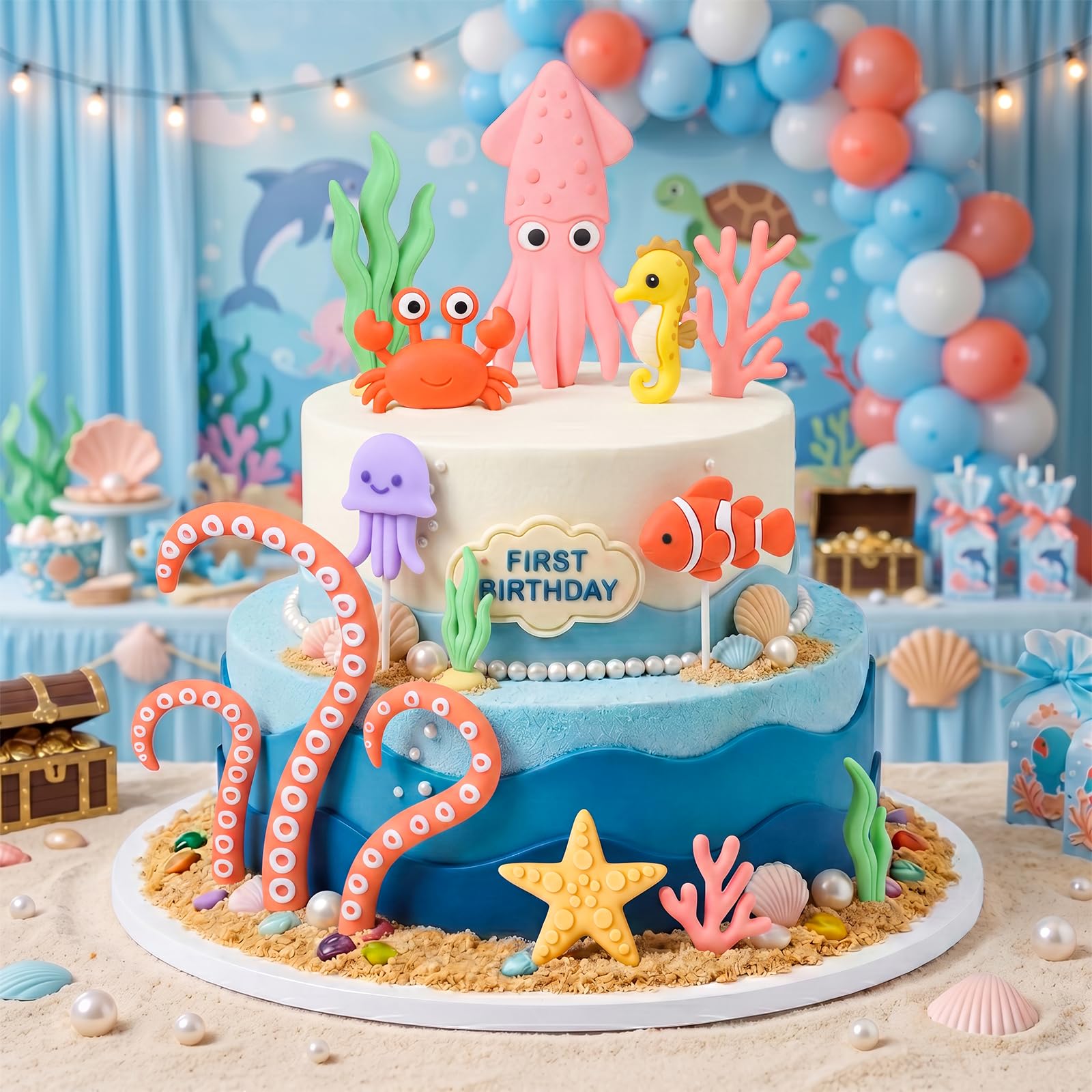 BHNKGZNA toppers on baby shower table enhancing decor and cohesive theme