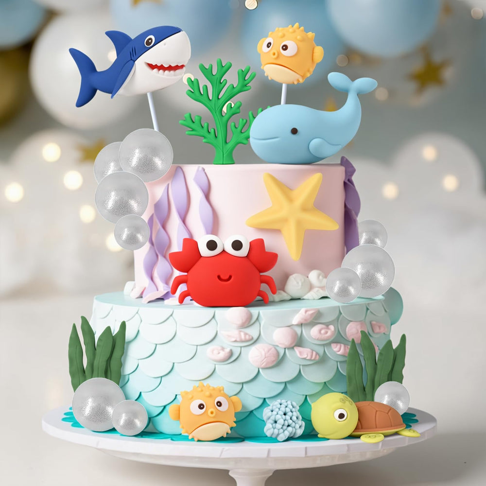 BHNKGZNA set styled on a birthday table demonstrating festive ocean-themed presentation
