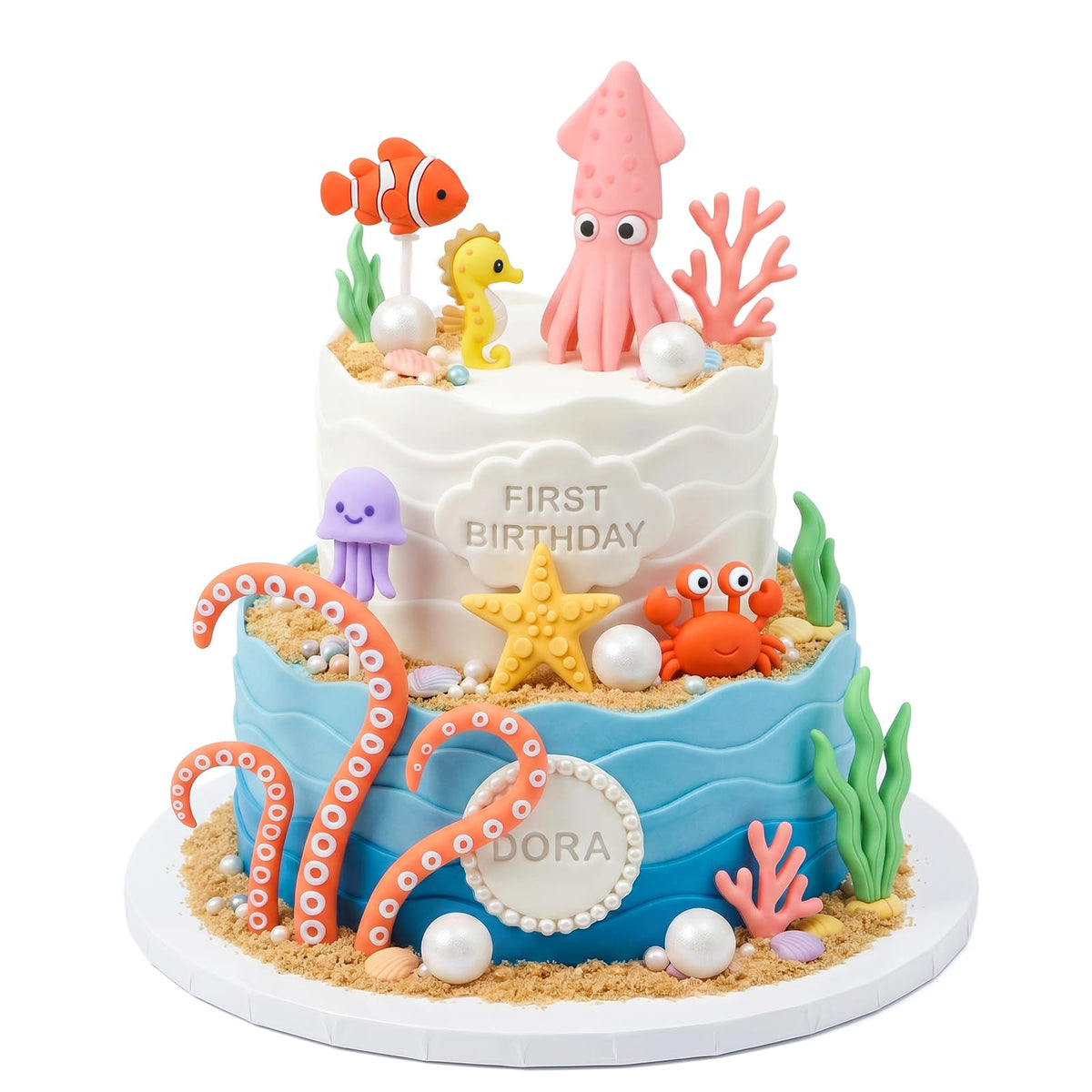 BHNKGZNA octopus topper on cake showing playful centerpiece and vibrant color