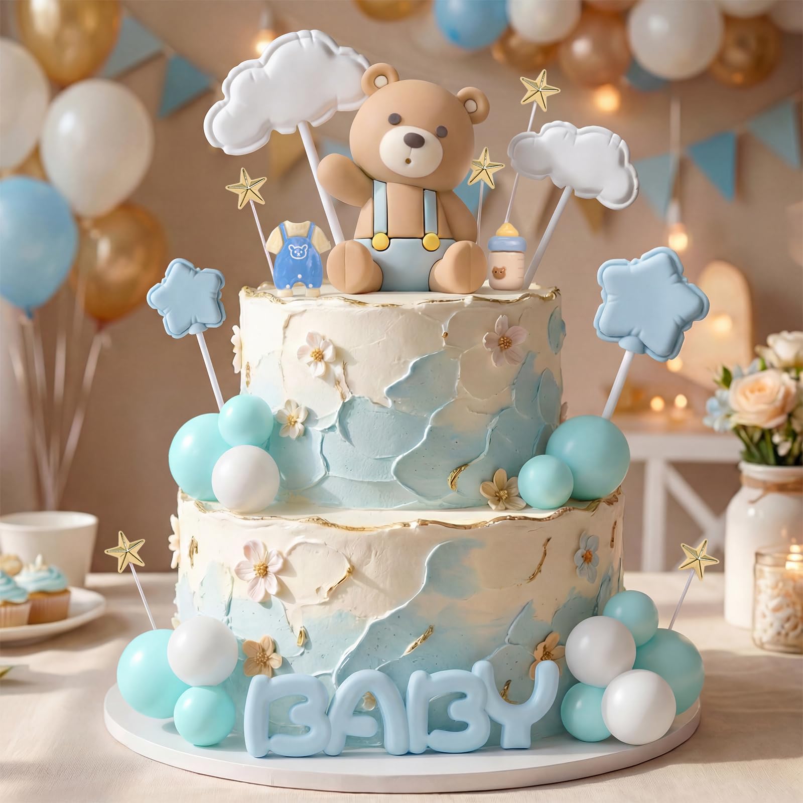 BHNKGZNA stars clouds and ladder detail for layered cake creativity