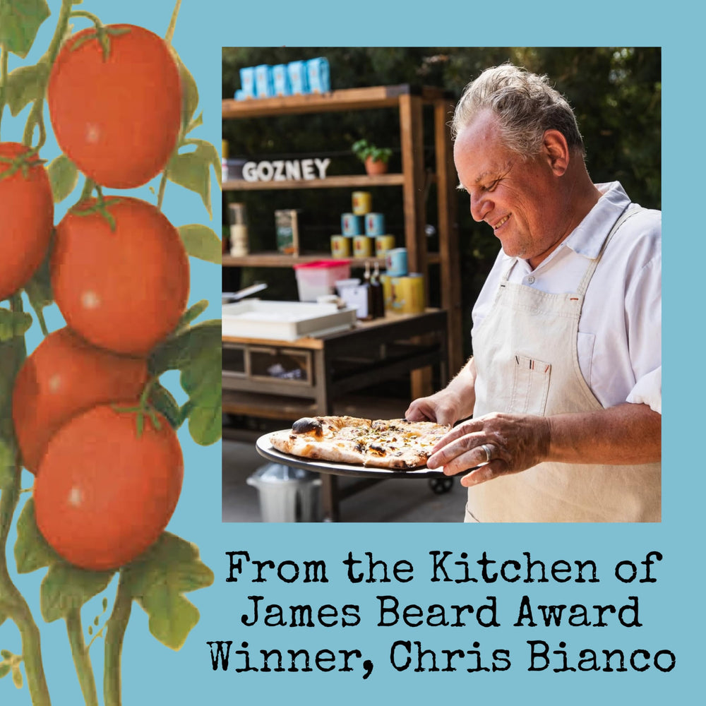 Bianco DiNapoli can beside measuring spoon for scale, helps portioning and recipe planning