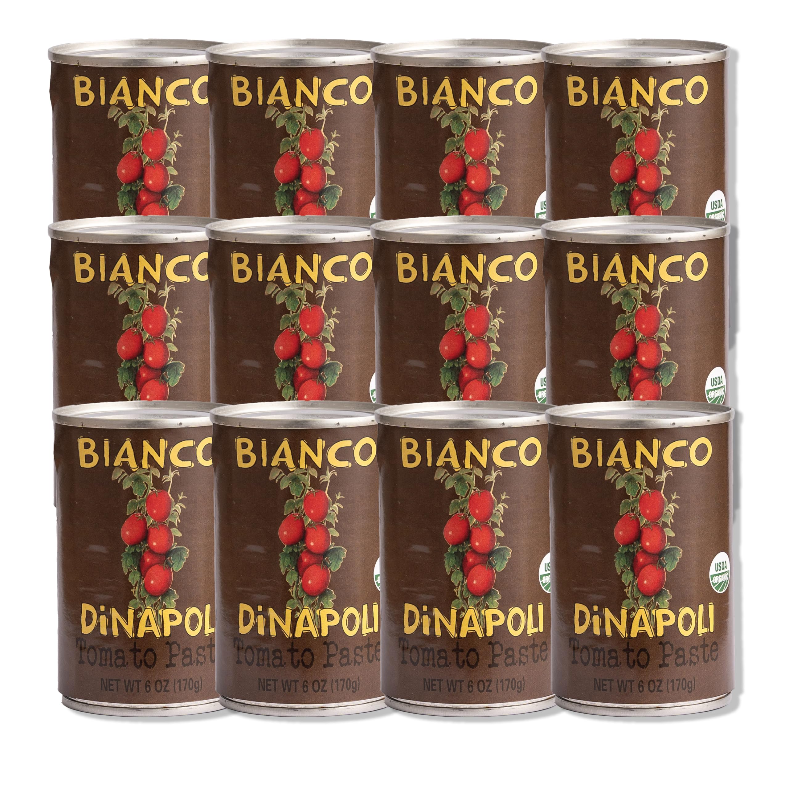 Bianco DiNapoli front view can showing organic label and pantry-ready benefit