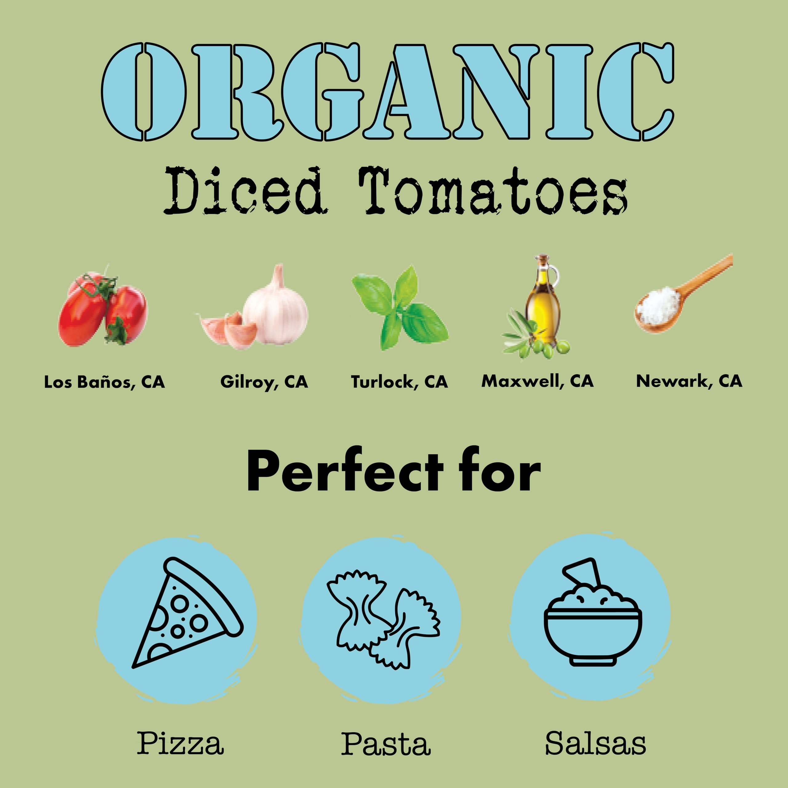 Bianco DiNapoli opened can with diced tomatoes visible for quick cooking
