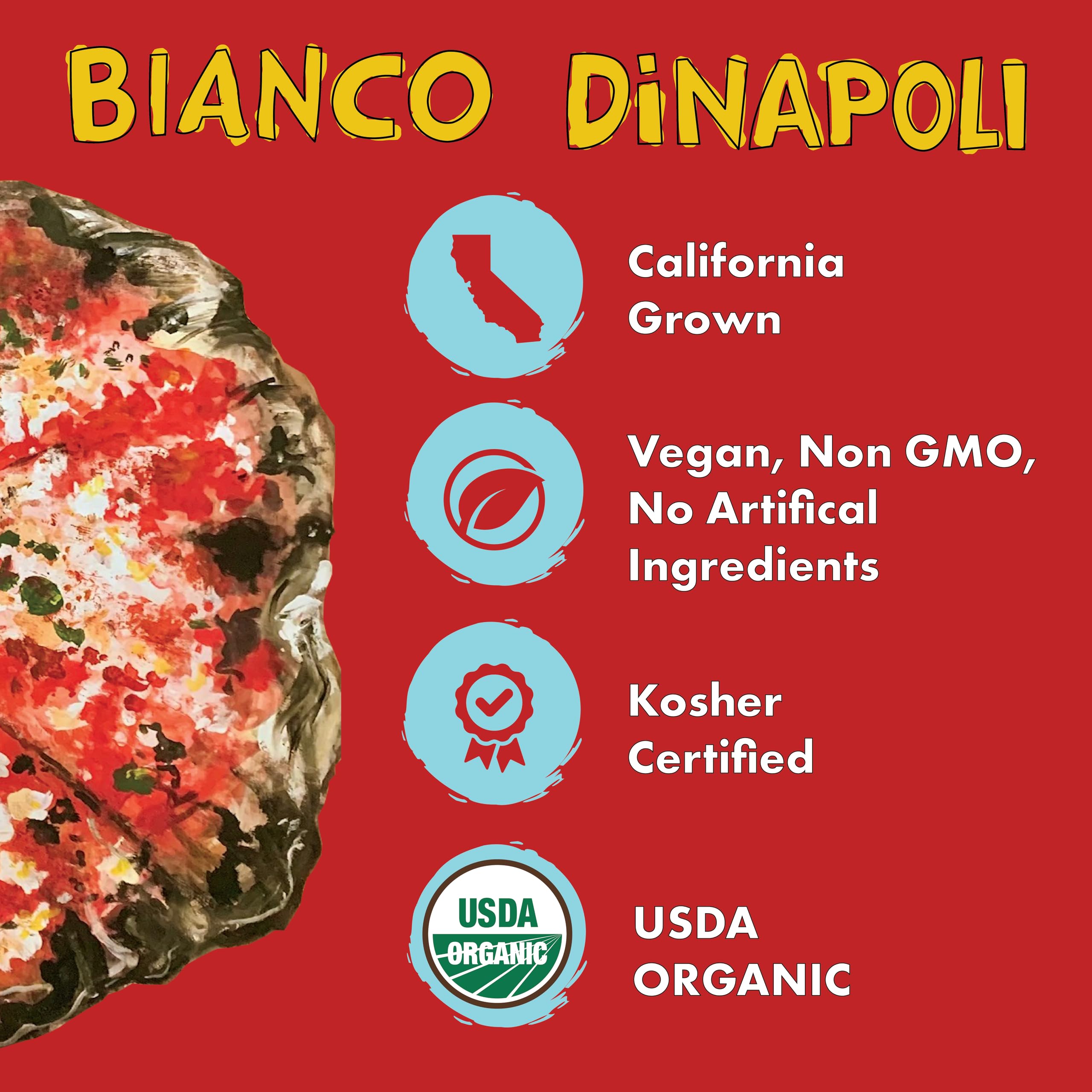 bianco dinapoli sauce spread on pizza dough demonstrating oven-ready consistency