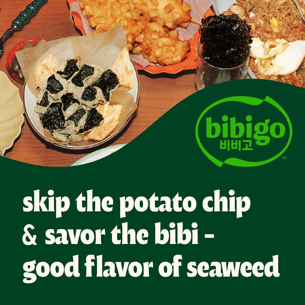 bibigo chip pack held in hand to show scale and travel-friendly single-serve convenience