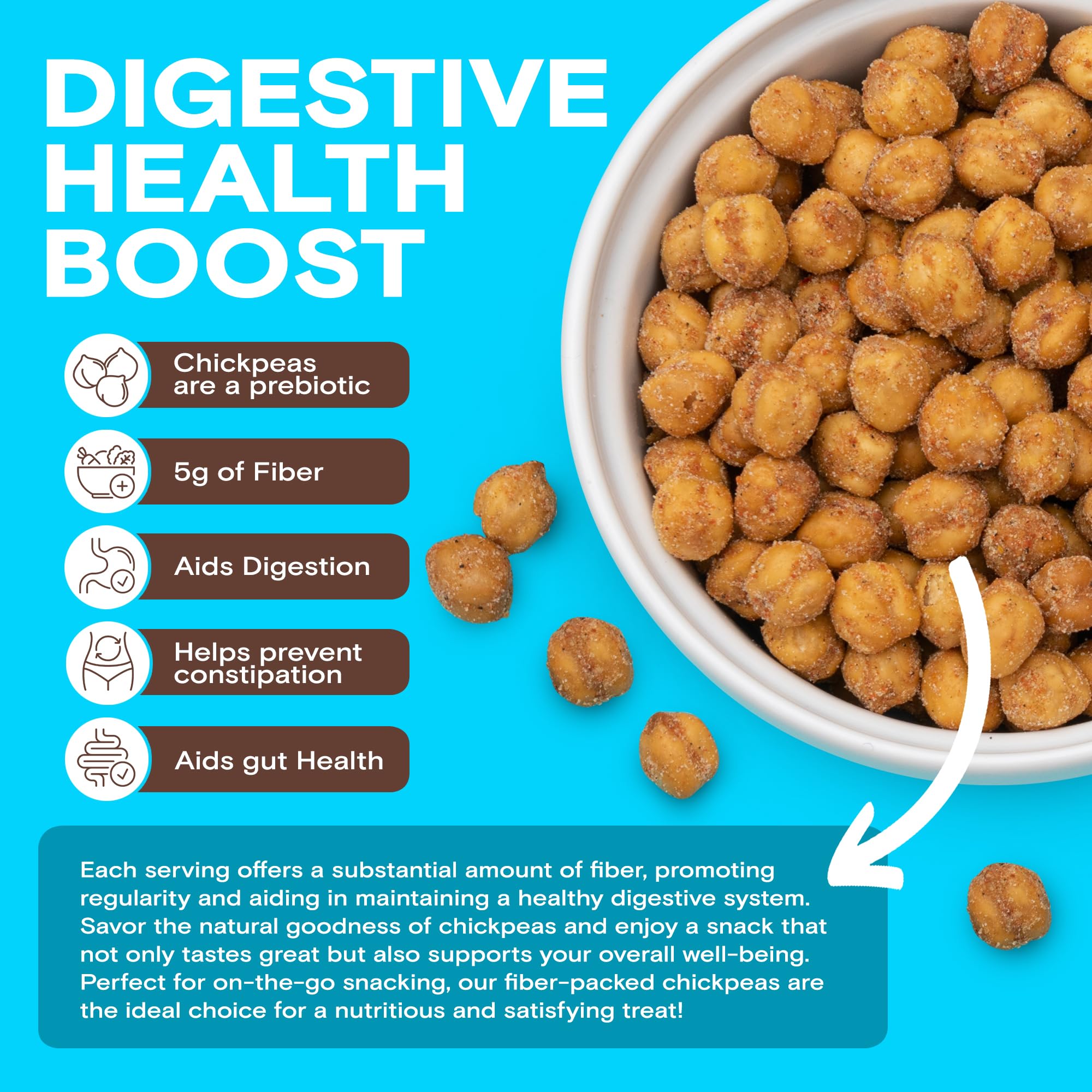 BIENA chickpeas poured in bowl ready to snack with protein