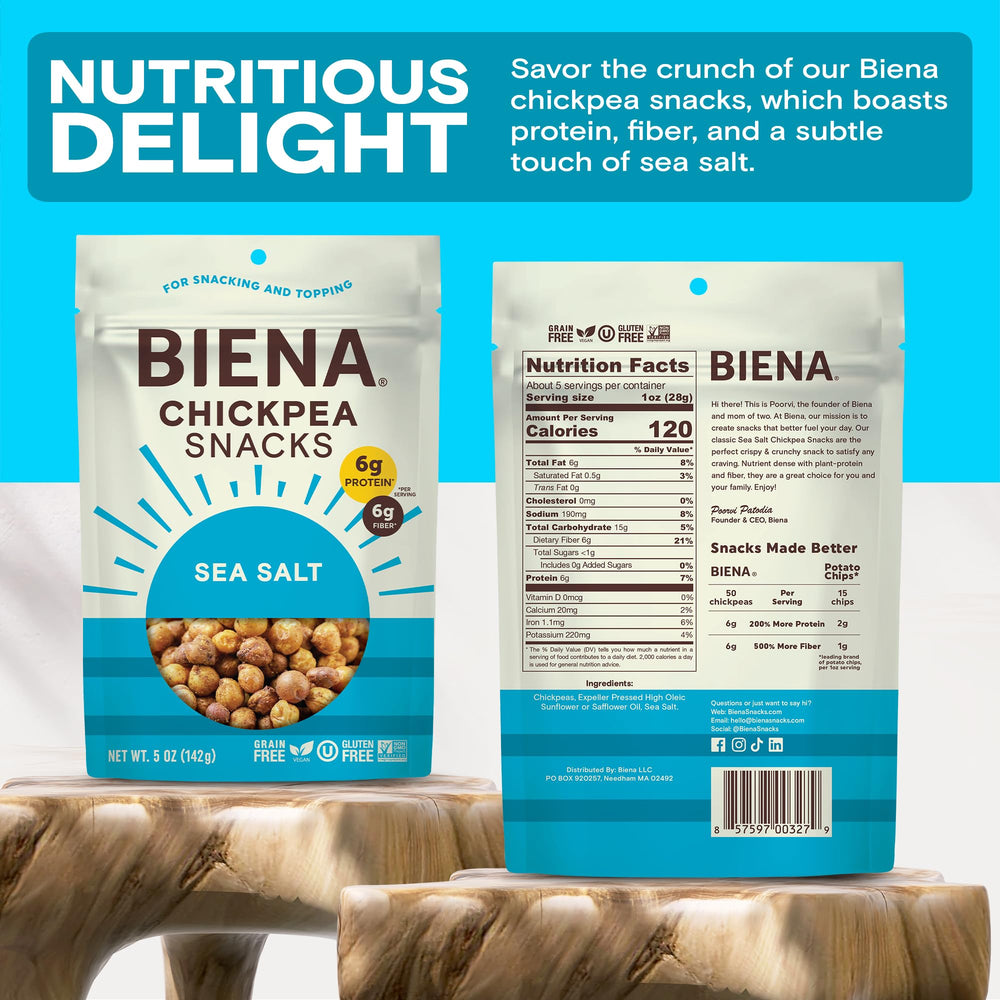 BIENA nutrition label and ingredients view for allergen-friendly reassurance
