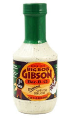 Big Bob Gibson white sauce jar front showing creamy texture and tangy flavor benefit