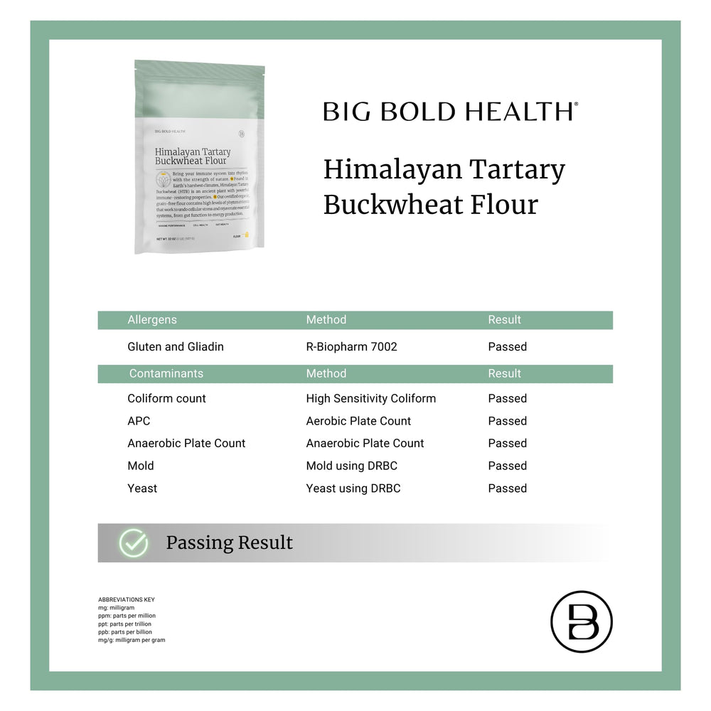 BIG BOLD HEALTH nutrition label and USDA Organic seal confirming product credentials