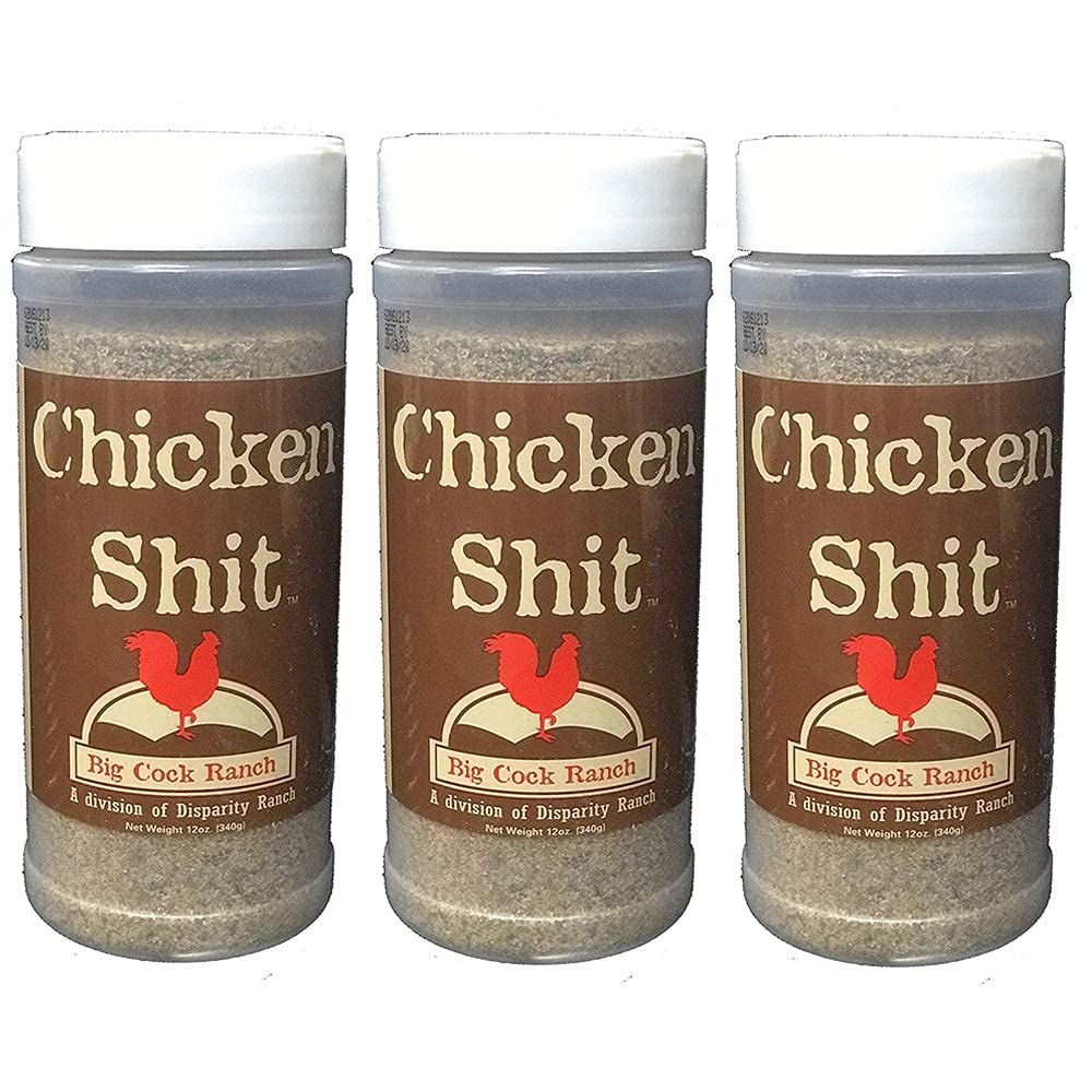 Big Cock Ranch front jar showing Chicken Shit label and bold seasoning appeal