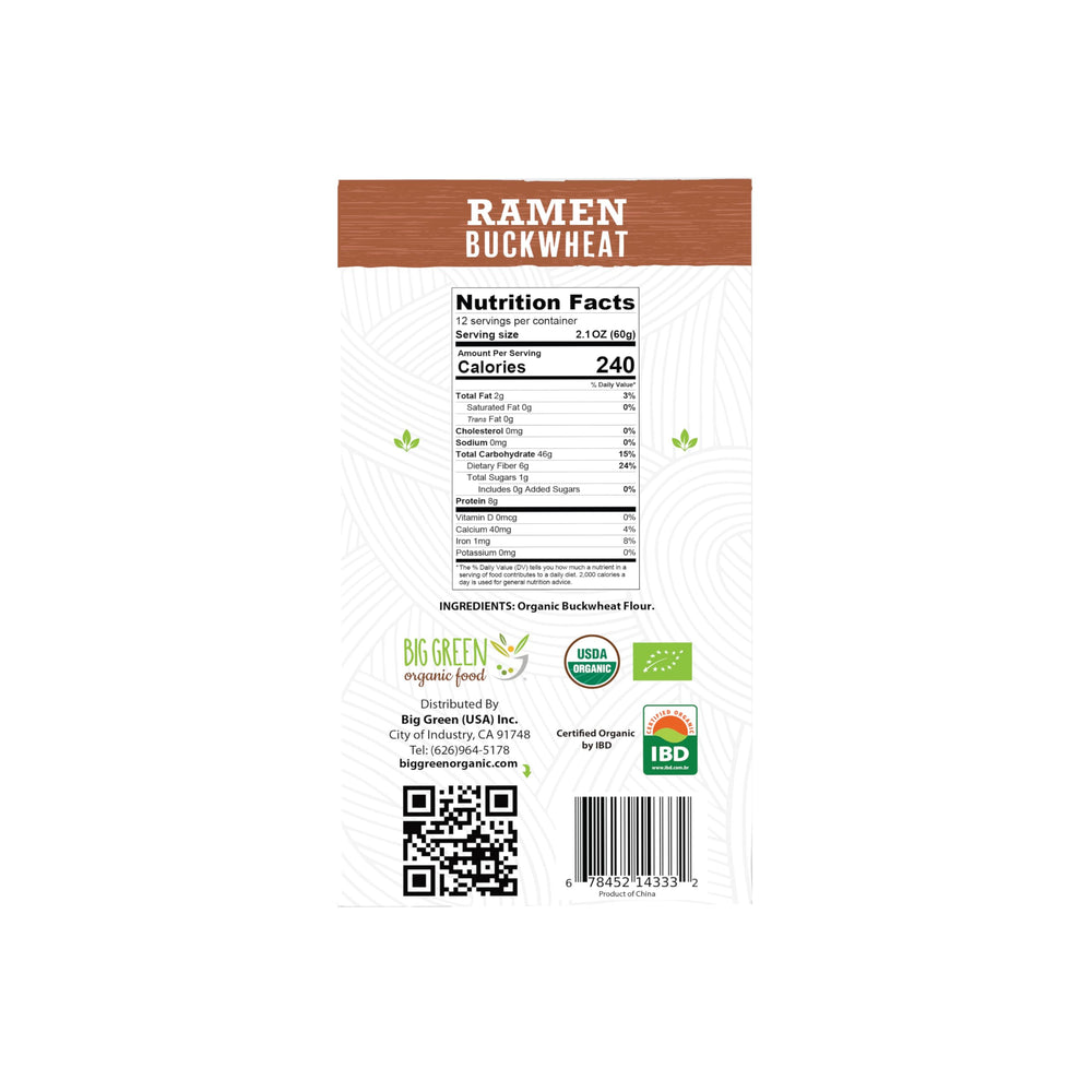 Big Green Organic Food cooked buckwheat ramen bowl in a kitchen setting highlighting firm texture and meal versatility