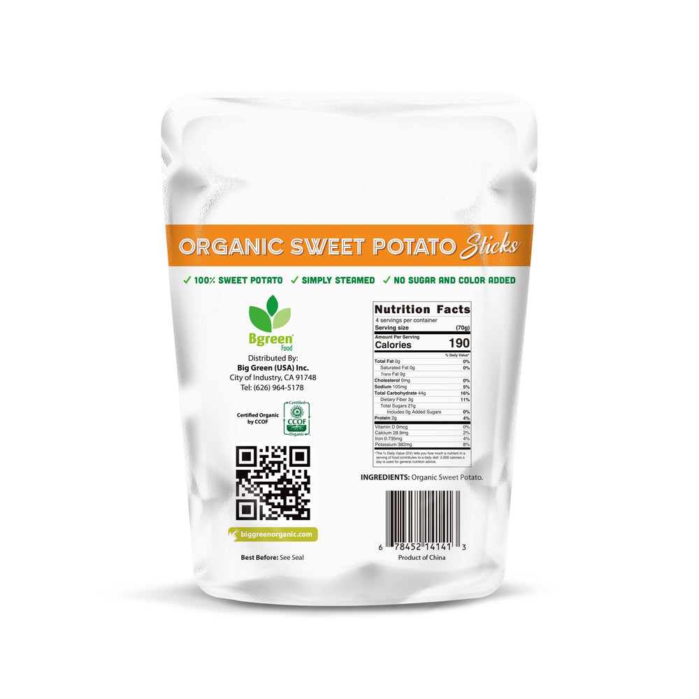 Big Green Organic Food close-up of stick texture highlighting crispness and natural sweetness