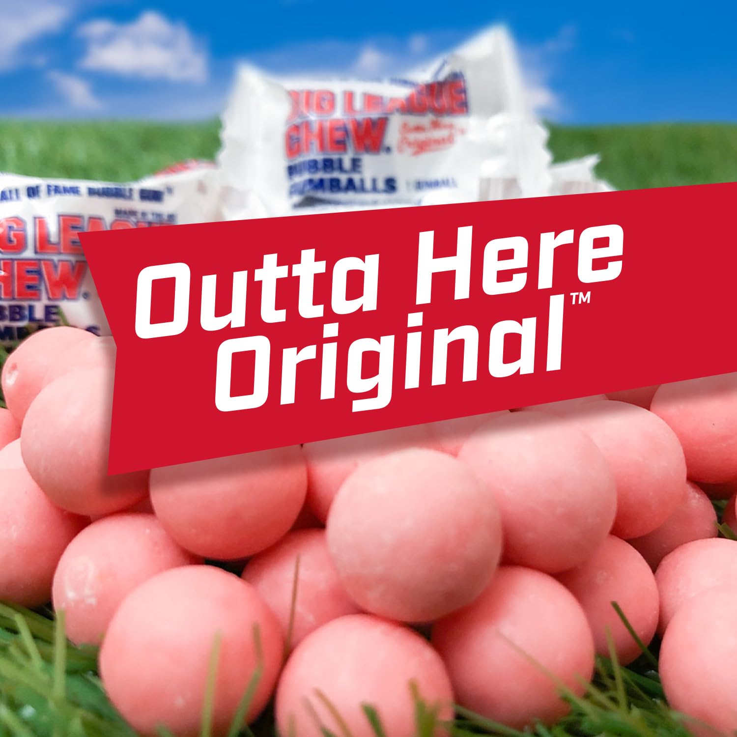 Big League Chew bucket on dugout bench, perfect for team handouts