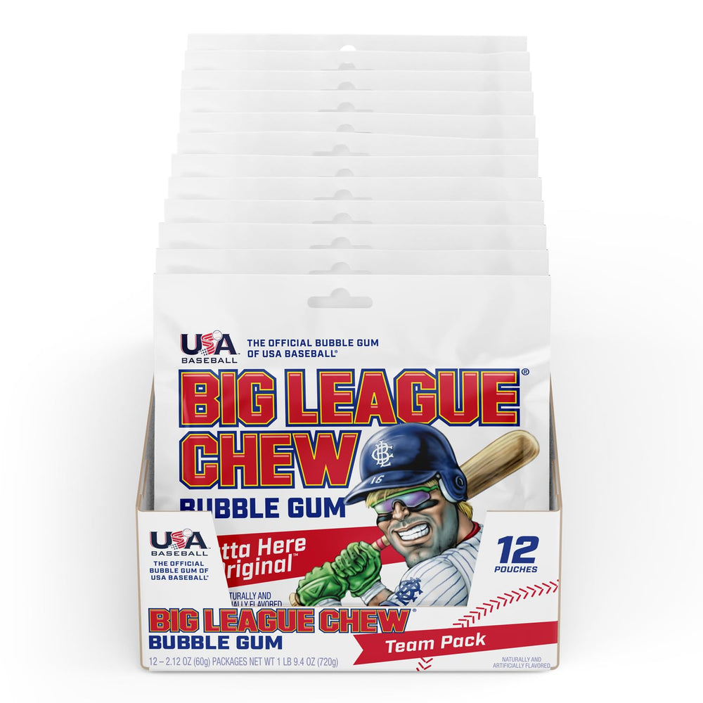 Big League Chew front packaging showing brand and pouch benefits