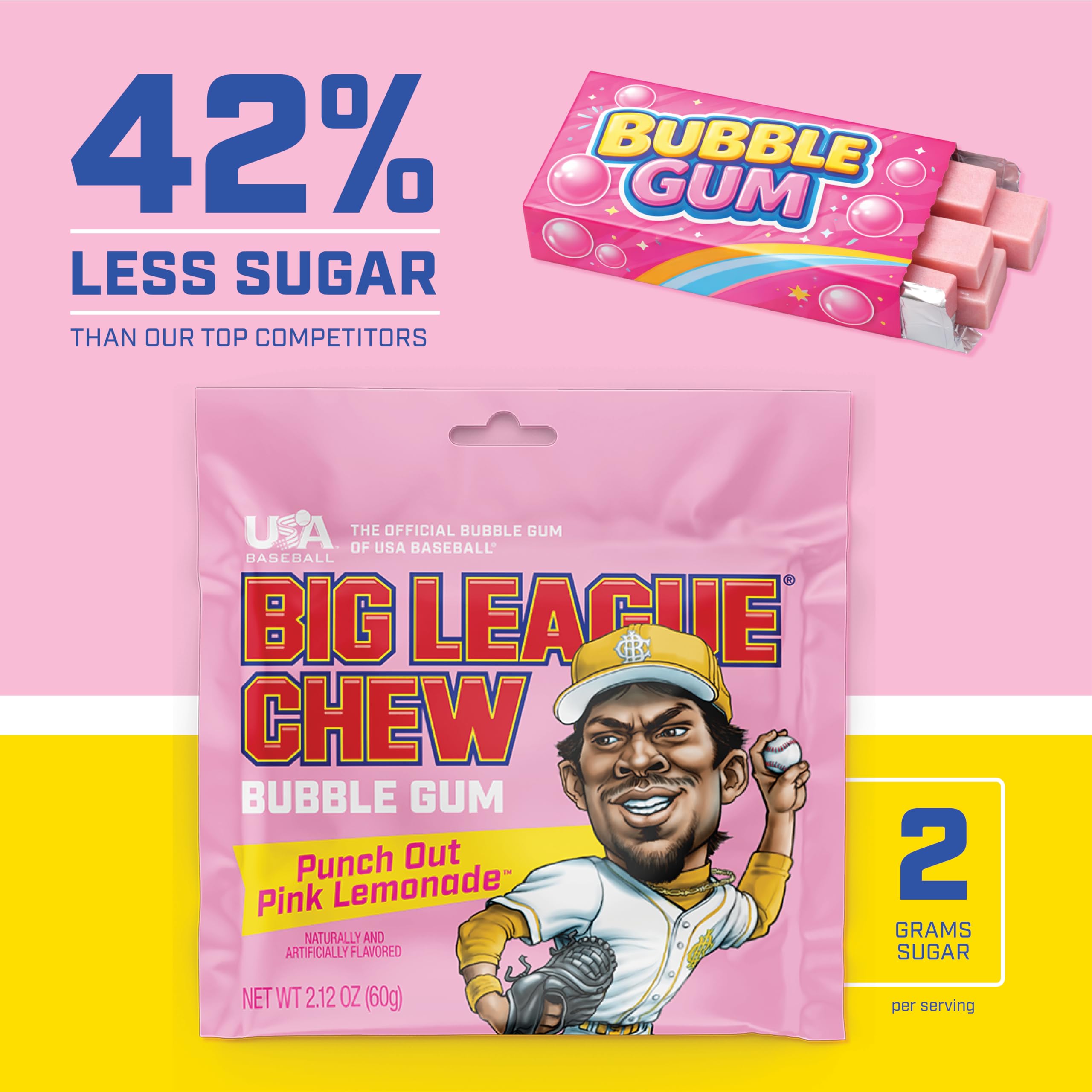 Big League Chew on a concession counter at a baseball game for group sharing